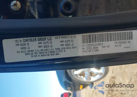 2014 Dodge Challenger Sxt z USA, uszkodzony, nr VIN 2C3CDYAG1EH195514